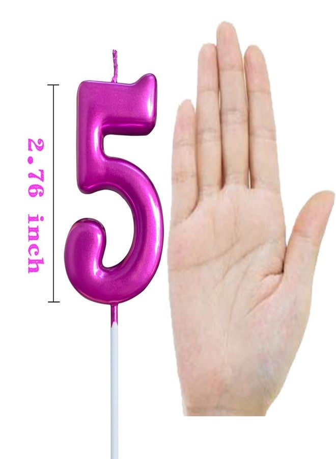 XNOVA 5th Birthday Candle Five Years Purple Happy Birthday Number 5 Candles for Cake Topper Decoration for Party Kids Adults Numeral 15 54 59 85 58 50 25 75 - Image 2